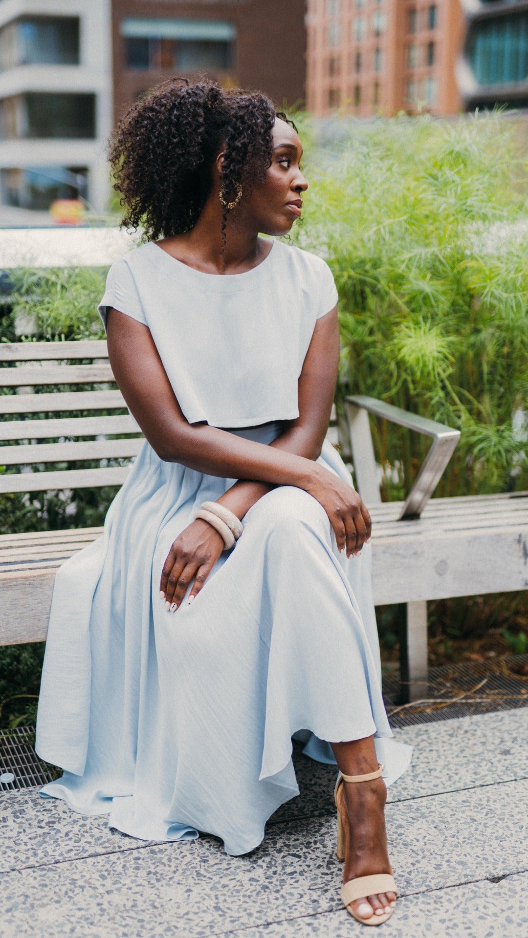 White maxi shop two piece